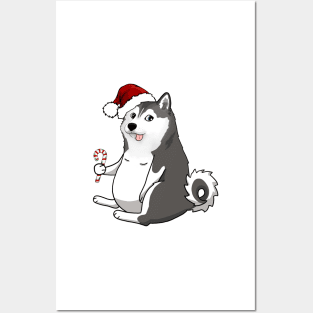 christmas husky doge meme Posters and Art